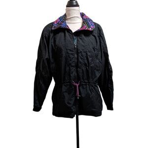 EDELWEISS SKI JACKET Women Black Vintage Size Medium